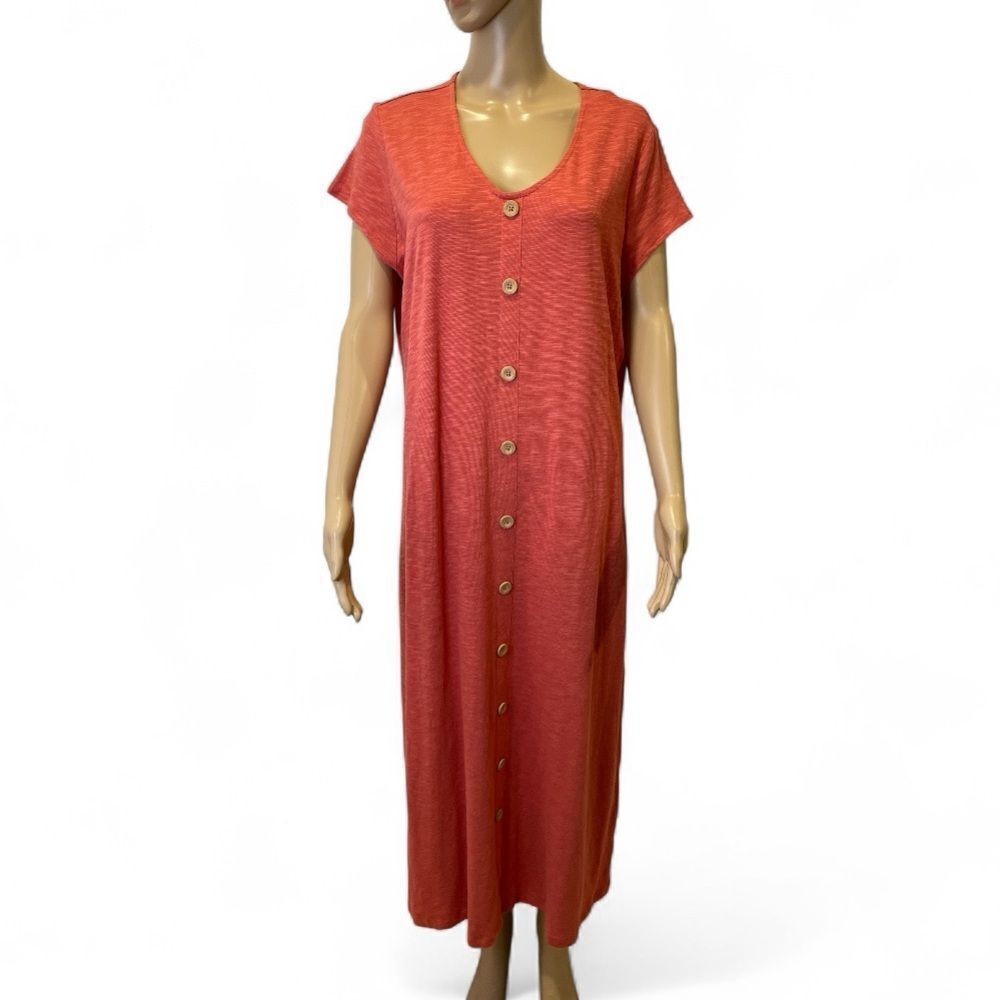 Natural d&co  Scoop Neckline Maxi Short Sleeve Dress size L